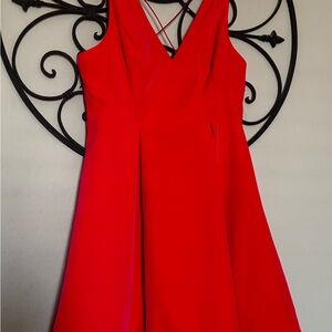 Topshop Red A-line V-neck Cocktail Dress